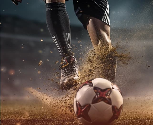 Football match close up